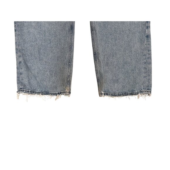 Agolde Arc Criss Cross Distressed Holes Jeans Denim Size 28 Wide Loose Baggy - Picture 7 of 14